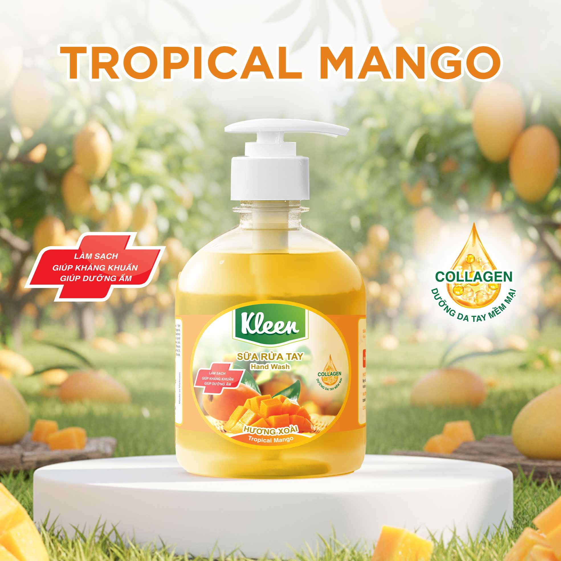 Kleen Hand Wash – Tropical Mango (Sữa Rửa Tay Kleen – Hương Xoài)