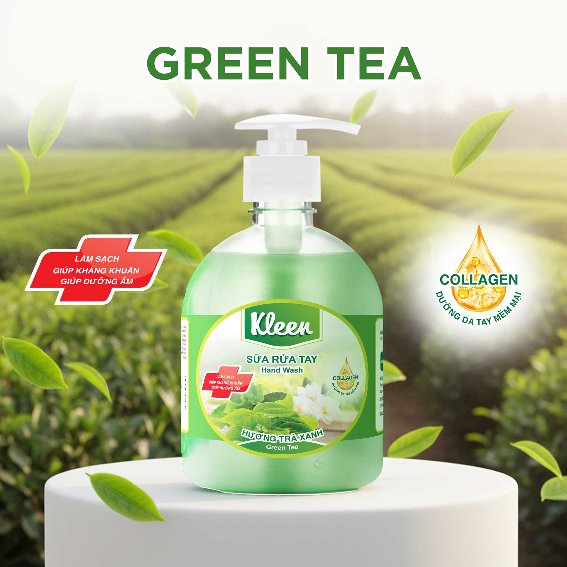 Kleen Hand Wash - Green Tea  (Sữa Rửa Tay Kleen - Hương Trà Xanh)