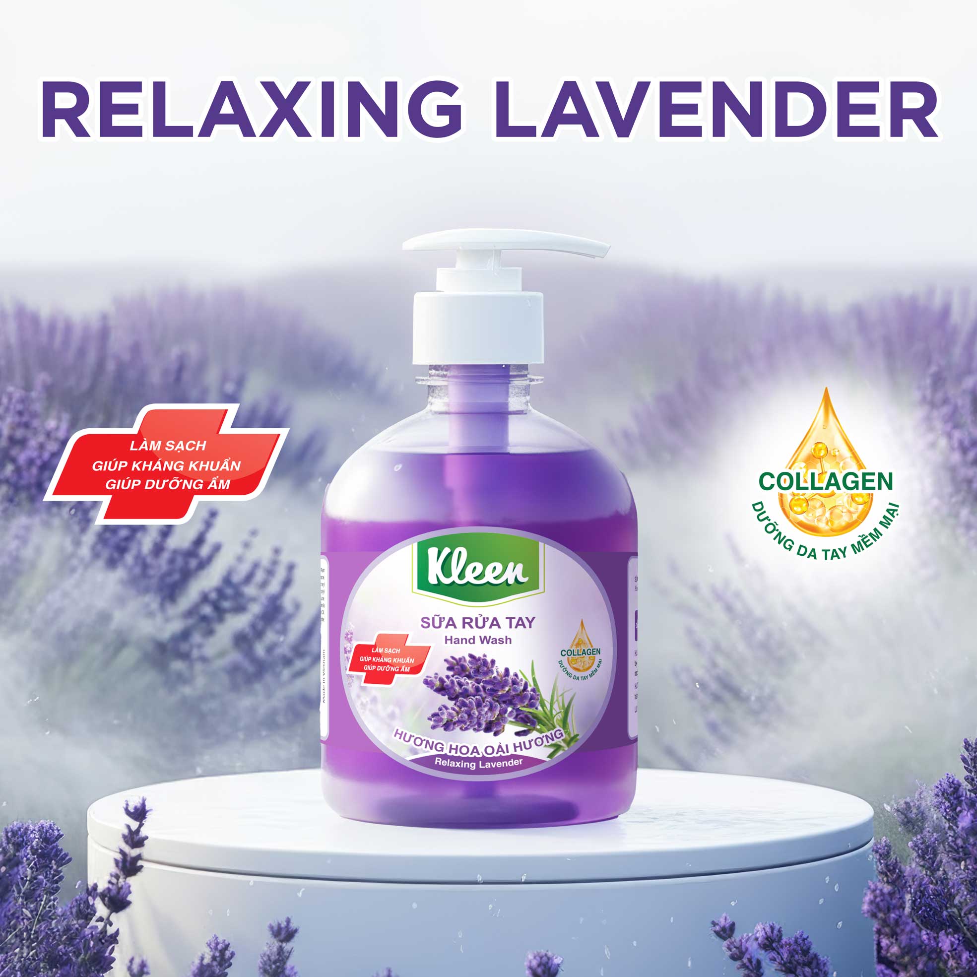 Kleen Hand Wash – Relaxing Lavender (Sữa Rửa Tay Kleen – Hương Hoa Oải Hương)